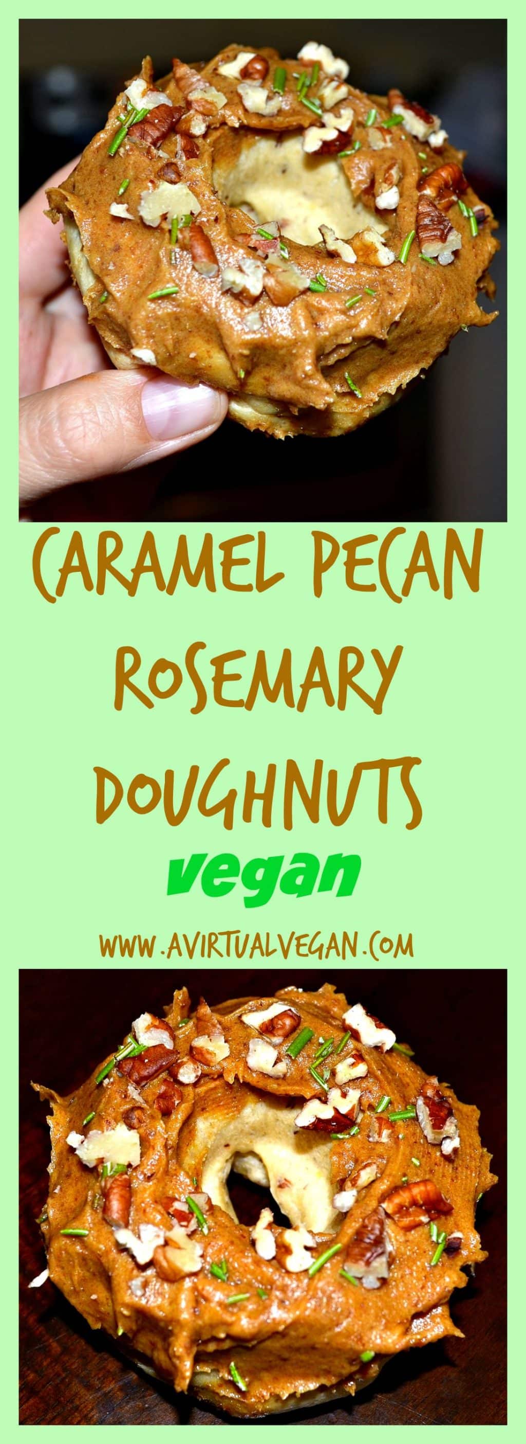 Sticky caramel, crunchy pecans and rosemary topped doughnuts. A flavour combination that you will love!