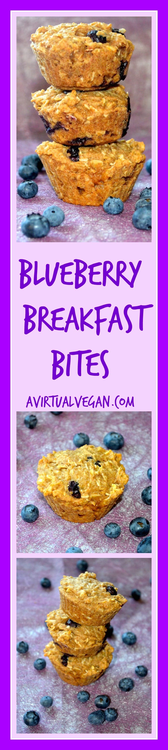 Blueberry Breakfast Bites. Healthy, little muffins crammed full of oozy blueberries. A great way to start the day!