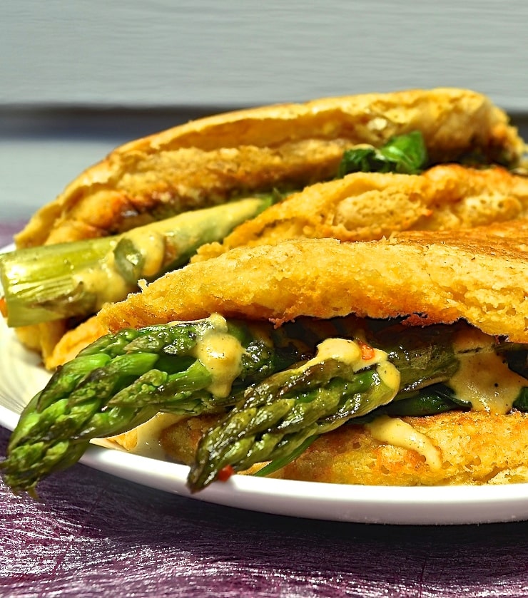 Vegan Omelette With Asparagus Spinach Cheese A Virtual Vegan