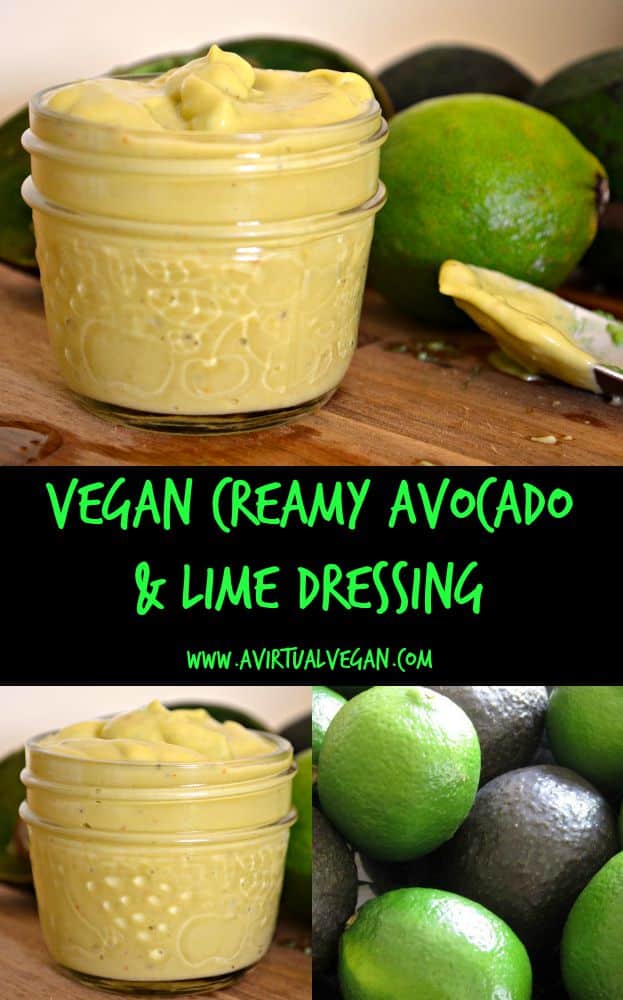 Creamy, rich and smooth Avocado & Lime Dressing. Made in a blender or food processor in minutes! Versatile and delicious.