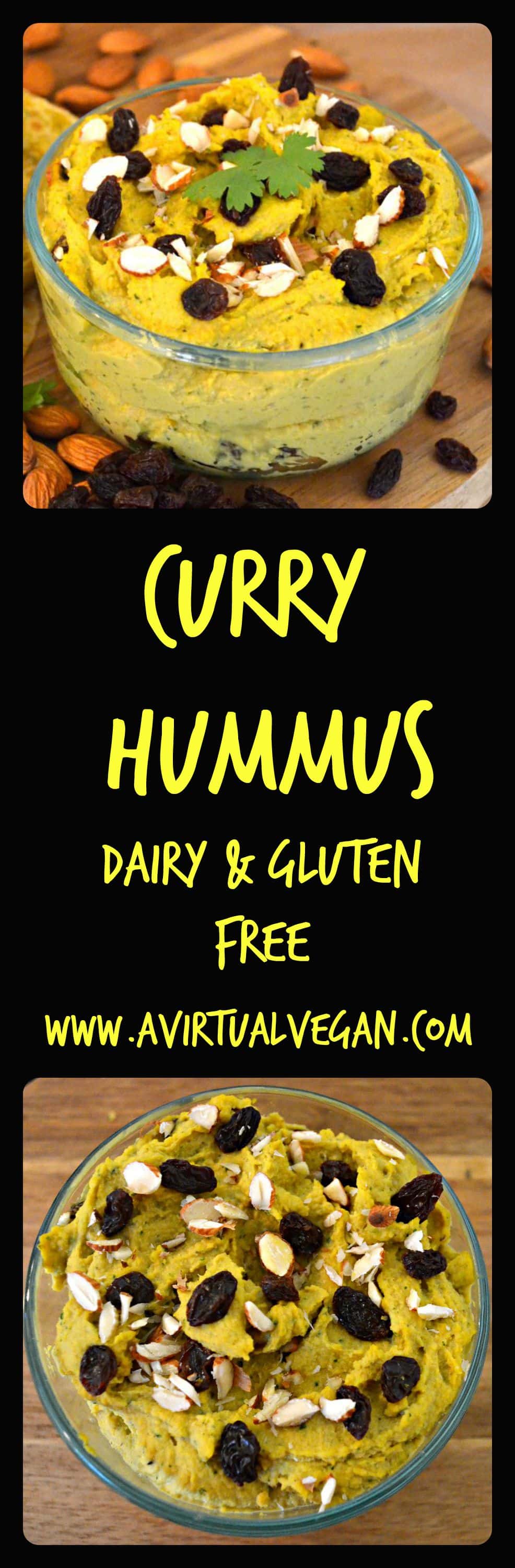 Smooth and creamy Curry Hummus with juicy raisins which add a burst of sweetness and compliment the curry flavour perfectly.