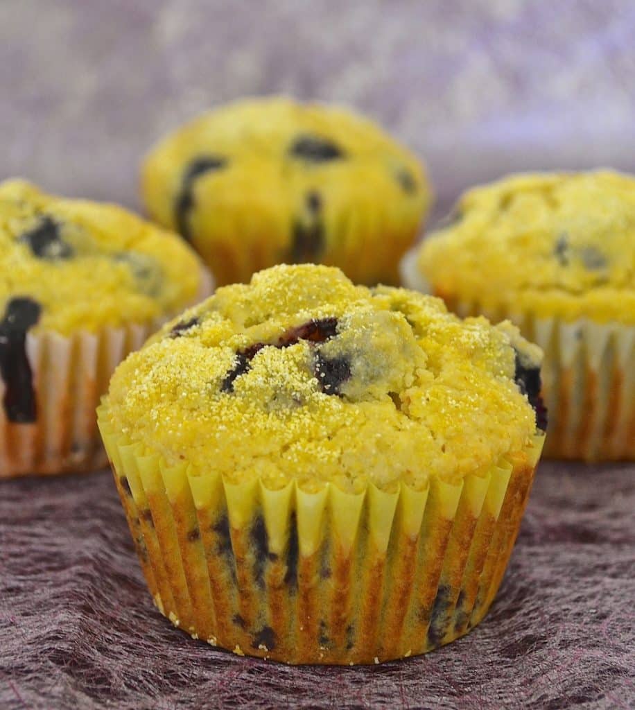 lemon & blueberry cornmeal muffins 