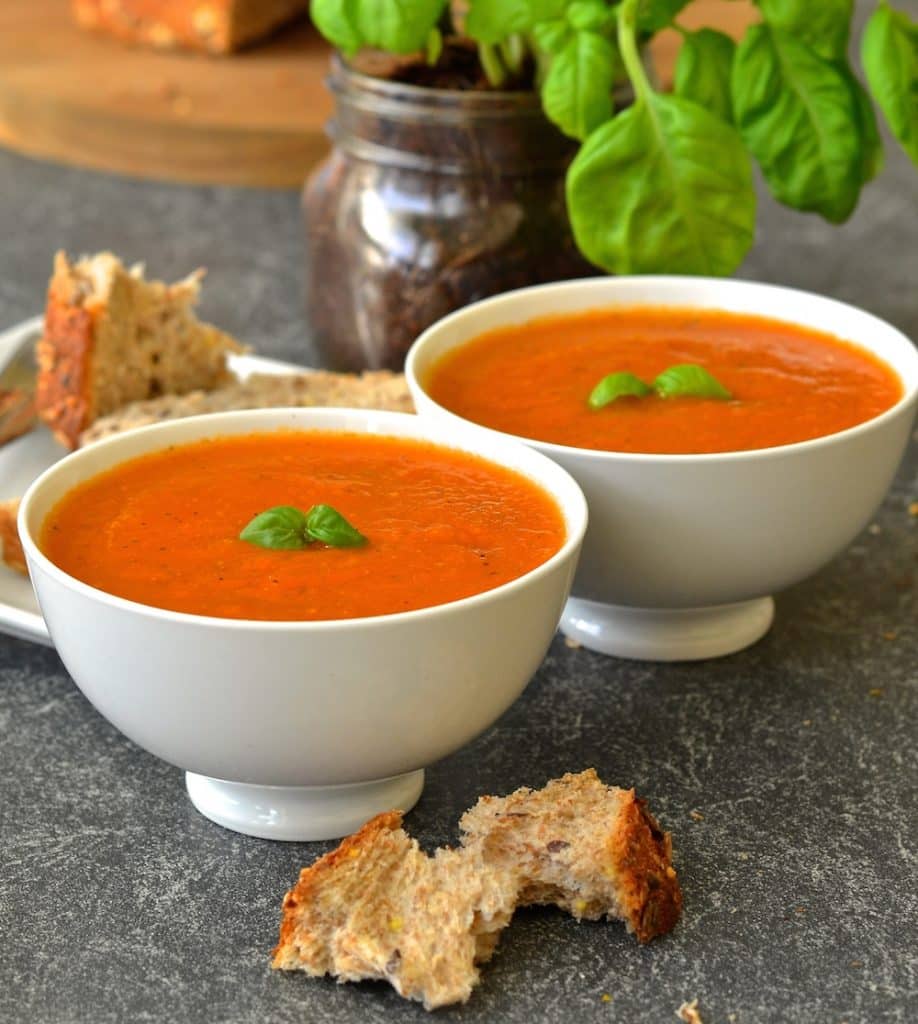 10 Minute Easy Tomato Basil Soup Dairy Free Vegan A Virtual Vegan