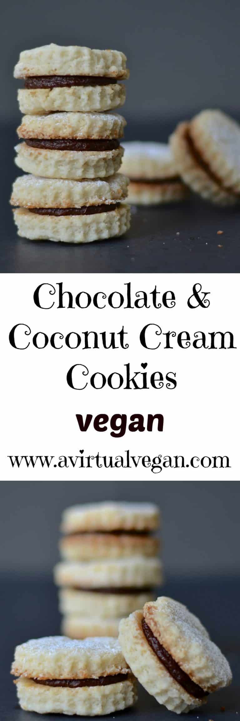 Vegan Coconut Cookies with Chocolate Cream A Virtual Vegan