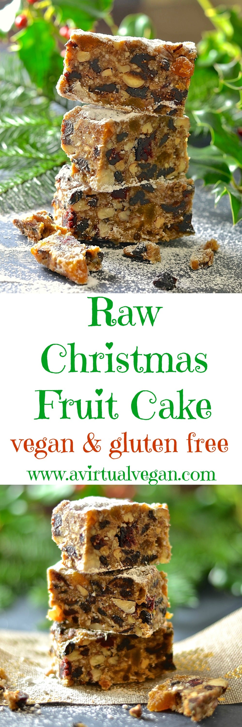 Festive fruit & nut flavours combine in this deliciously rich & moist Raw Christmas Fruit Cake. A fabulous alternative to traditional baked Christmas cake & so easy to make!