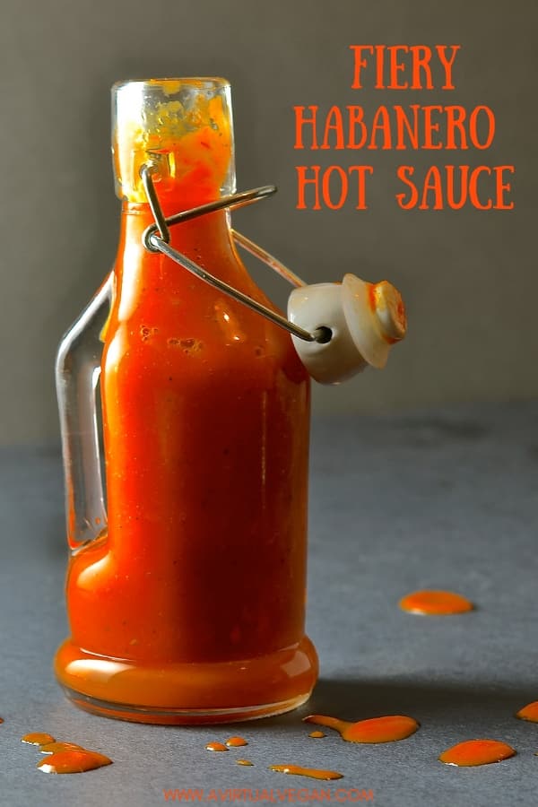 WARNING! This seriously Fiery Habanero Hot Sauce is not for the faint hearted! Get past the heat though & you will find that it has a depth of flavour that a lot of hot sauces don't. It has plenty of zing, a bit of tang & hints of sweet red pepper & maple. Are you brave enough? #hotsauce #habanerosauce #habanero #vegan #sauce