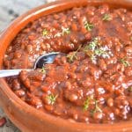 Comforting, delicious and healthy Vegan Baked Beans with rich, deep & complex flavors. Includes instructions for slow cooker and stove top