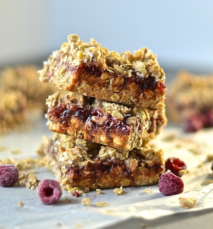 These raspberry walnut squares are incredibly quick & easy to make and with their crumbly, nutty, oaty layers & tangy, lip smacking raspberry jam, they are hard to resist!