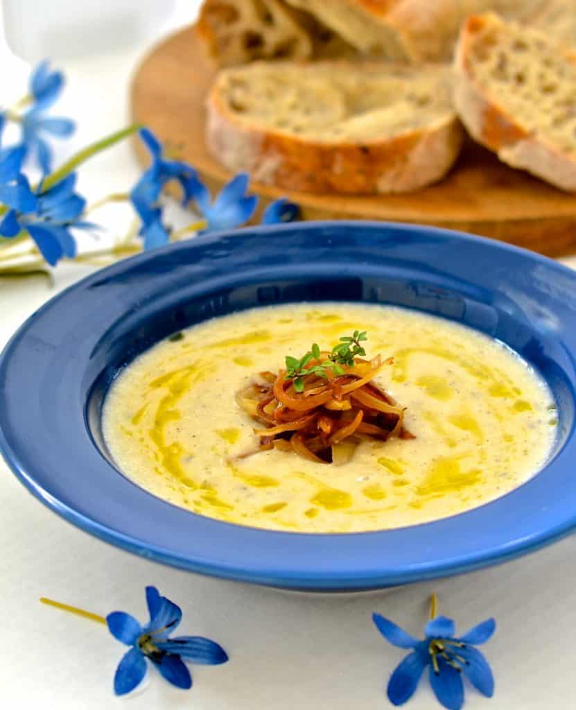 Don't be fooled by this Cauliflower Horseradish soup's deliciously creamy texture. It is actually extremely low in calories & has less than 2 grams of fat per serving. It's also ready in under 20 minutes! 