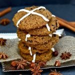 a stack of hot cross cookies