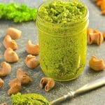 This Kale Almond Vegan Pesto makes a wonderful alternative to traditional basil pesto plus it's cheaper to make & it's dairy free. Stir through freshly cooked pasta for a super fast & nutritious meal!