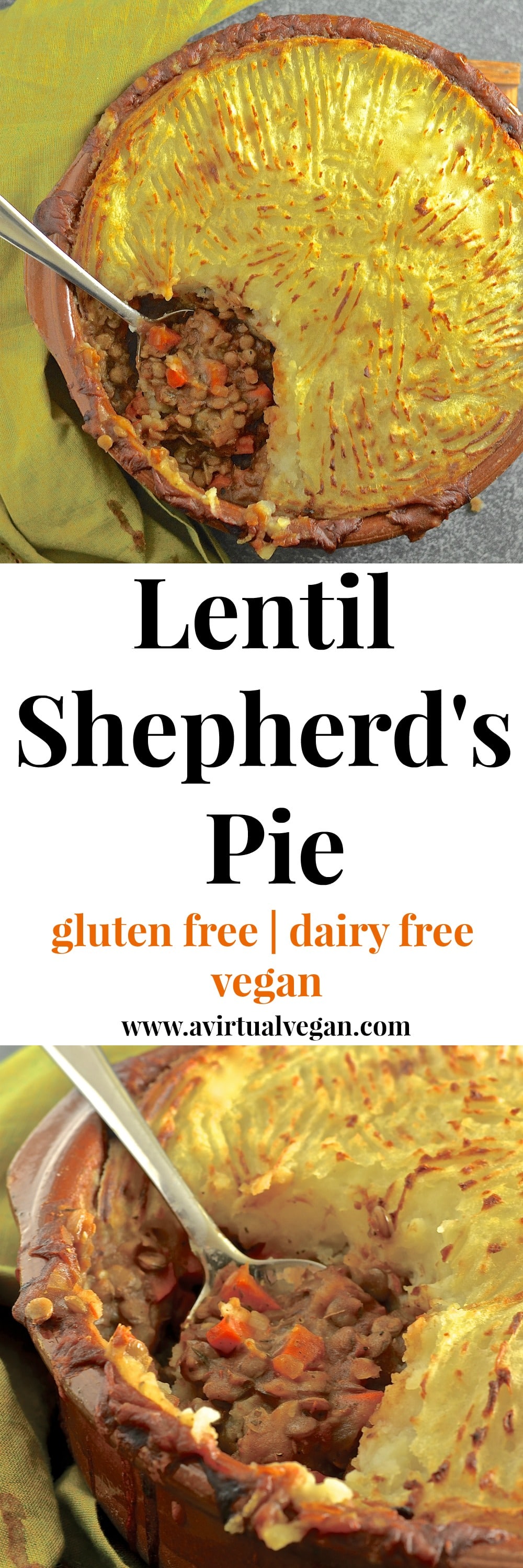 Rich, flavourful, saucy lentils topped with fluffy, creamy mashed potatoes & baked until deliciously golden brown & crispy. The ultimate vegan lentil shepherd's pie!