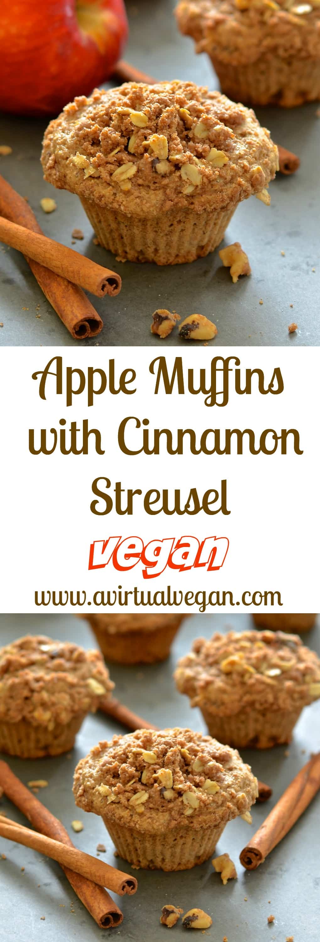 Deliciously soft & fluffy apple muffins, loaded with sweet, tender fruit and topped with an irresistibly crumbly, cinnamony, streusel topping.