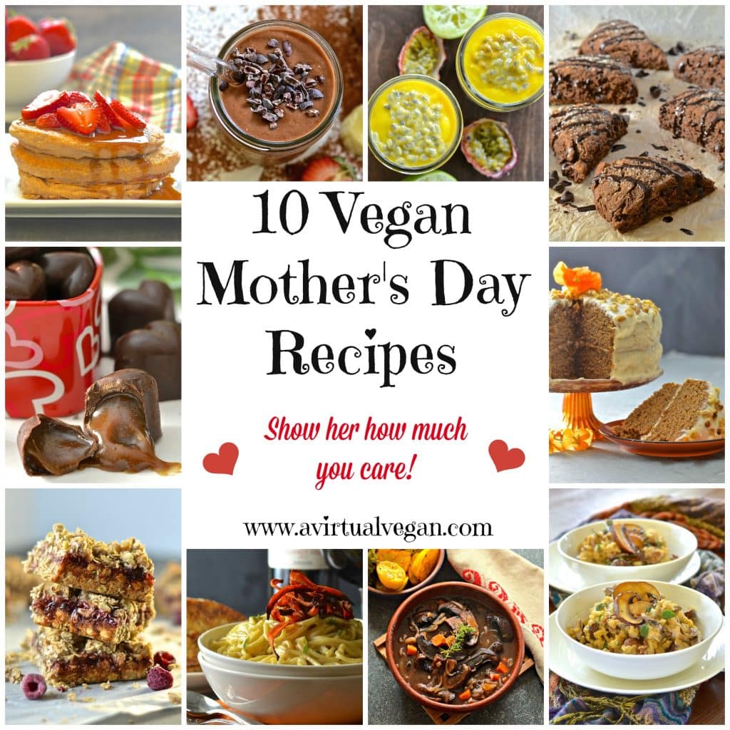 Show your Mom how much you care with this collection of 10 vegan Mother's Day Recipes. From brunch through to dessert there is something for everyone!