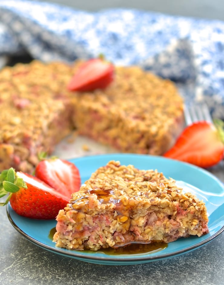 Strawberry Baked Oatmeal - Vegan - A Virtual Vegan