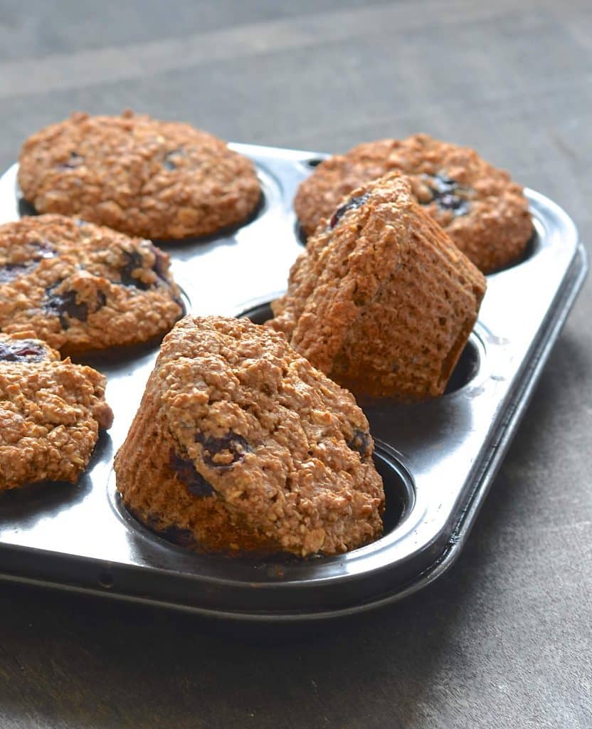 Simple & delicious Vegan Blueberry Bran Muffins that are packed full of healthy ingredients. Only 140 calories each, whole grain, oil & refined-sugar free. Perfect for breakfast, snacks & lunch boxes!