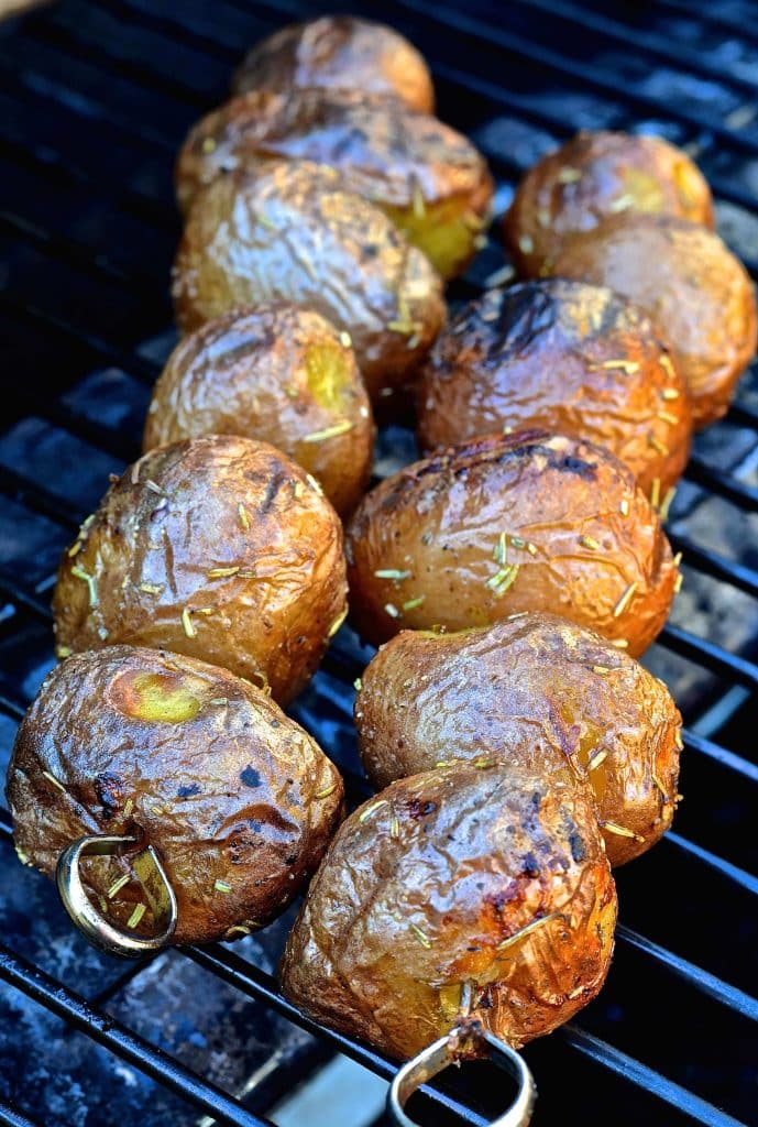 These deliciously sweet grilled baby new potatoes are slightly charred & crispy on the outside & soft & creamy on the inside. They will become your most requested side this summer!