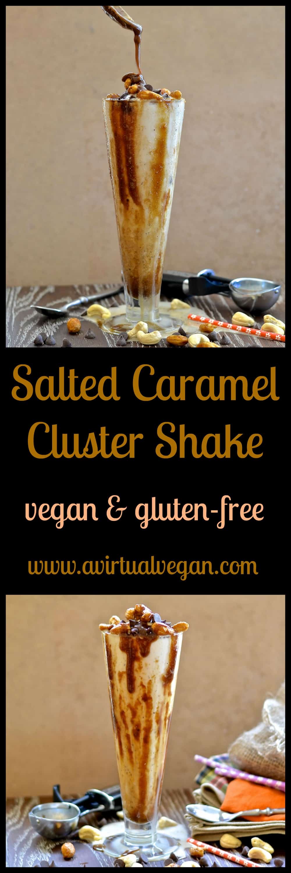 Luxuriously rich, sweet & creamy, this frosty Salted Caramel Cluster Vegan Shake is the perfect way to chill out and indulge this summer!