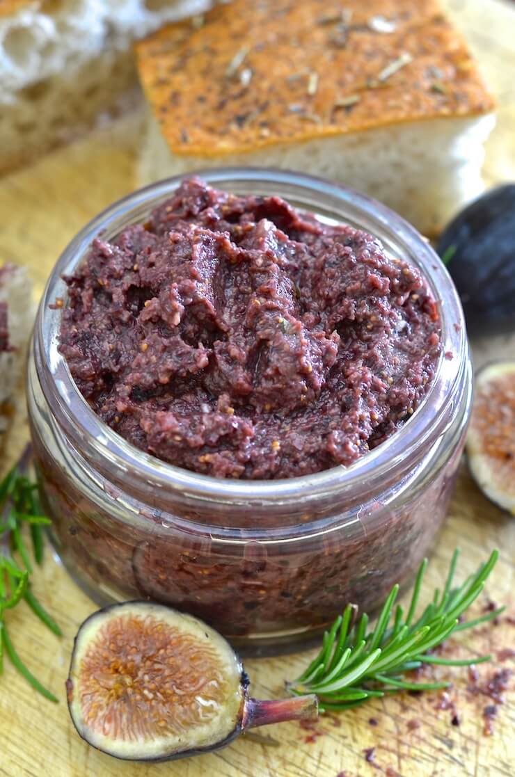 This rich, soft Fig and Black Olive Tapenade with Rosemary is my twist on traditional tapenade. Dark, deep & earthy olives are blended with ripe, plump & juicy figs to make an irresistibly delicious spread with a striking balance of sweet & savoury flavours.