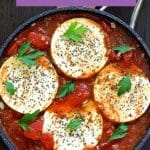 Silky, soft tofu rounds cooked gently in a fiery, garlicky and chunky tomato sauce. My Vegan Shakshuka or Tofu in Purgatory as I like to call it, is the perfect brunch dish!