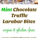Copycat Mint Chocolate Truffle Larabar Bites can be made in minutes and are full of wholesome plant-based ingredients. They taste like chewy mint chocolate brownies & are perfect for satisfying your sweet cravings!