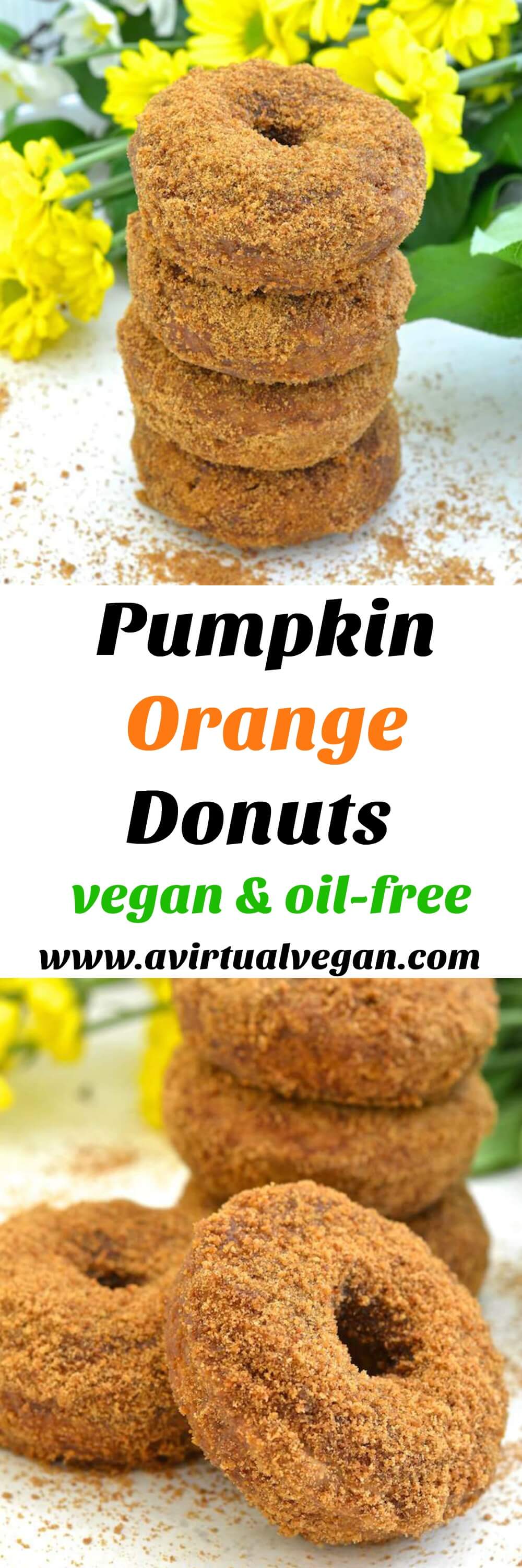 Moist, soft & fluffy, oil-free Pumpkin Orange Donuts. Baked to perfection then rolled in sugar. So easy to make & no mixer required! All you need is a spoon & a bowl. No donut pan? Don't worry, I've got you covered, but just so's you know....everything tastes better in donut shape! ;O)