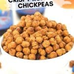 Ridiculously crunchy & addictive Cheese & Onion Roasted Chickpeas. The perfect savoury snack and totally dairy, gluten & oil-free!