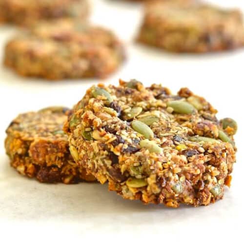 seedy cookies on a white background