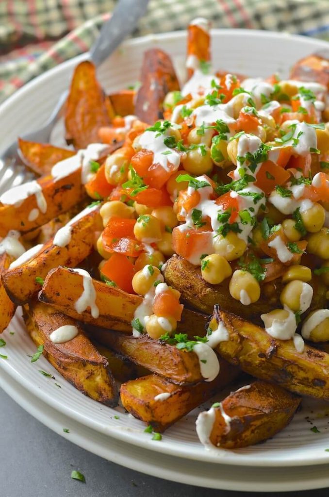 What's not to love about an obscenely large pile of Loaded Taco Fries with a generous drizzle of Lime Crema? Especially when they are healthy, oil-free & 'bury your face in them' delicious......