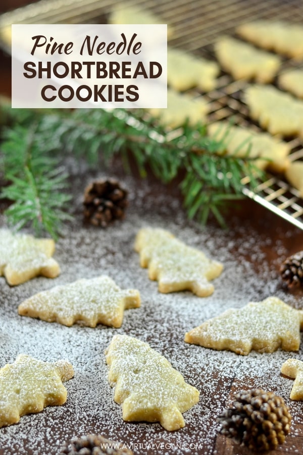 Melt in your mouth Pine Needle Shortbread Cookies. A twist on an old favourite with just a hint of piney, citrusy flavour. Delicate, delicious & sure to impress! #shortbread #cookies #shortbreadcookies #vegancookies #vegan #christmas