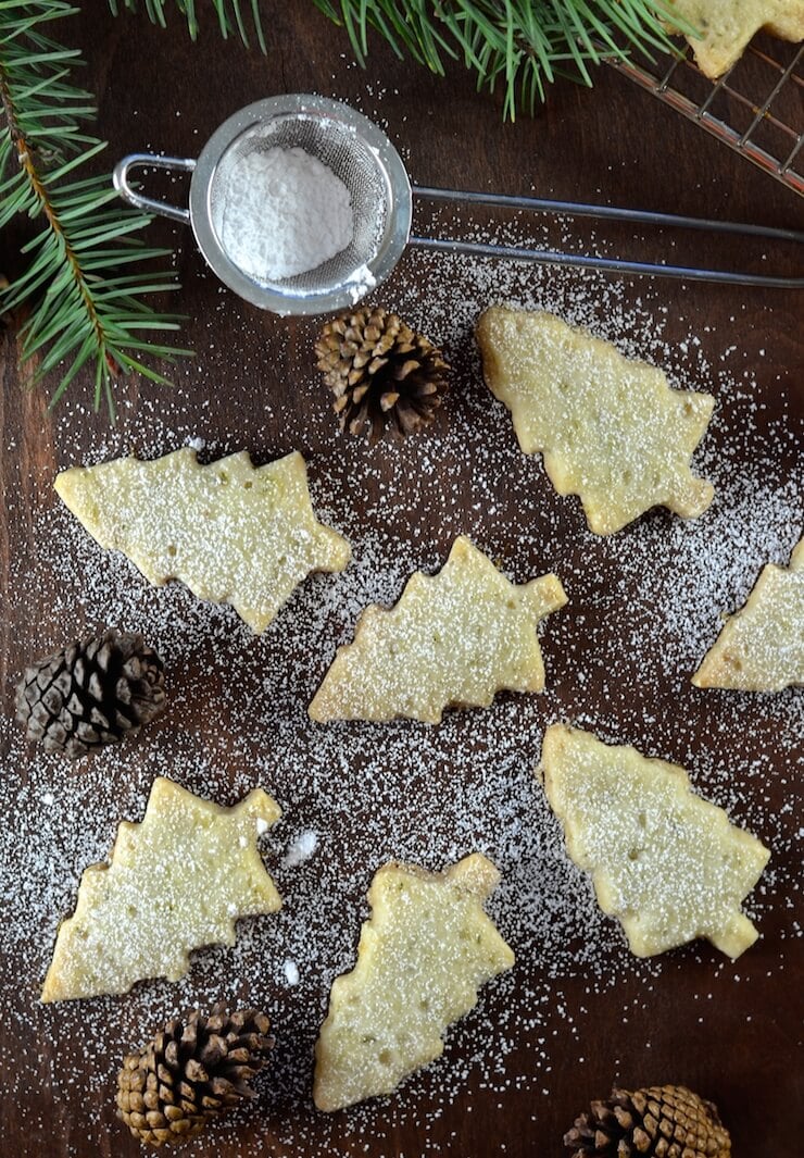 Melt in your mouth Pine Needle Shortbread Cookies. A twist on an old favourite with just a hint of piney, citrusy flavour. Delicate, delicious & sure to impress!