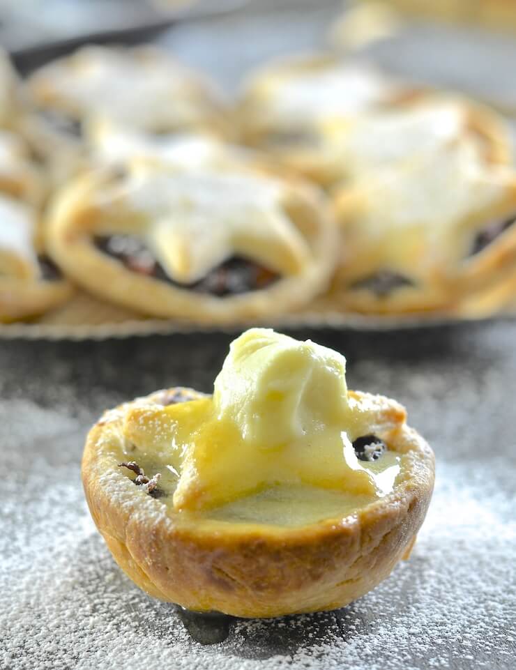 Vegan Brandy Butter slathered on a mince pie and melting