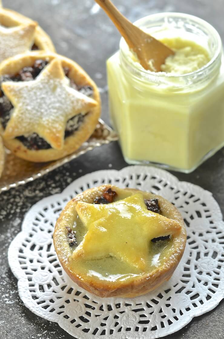 Vegan Brandy Butter melting on a hot mince pie