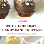 These festive Vegan White Chocolate Candy Cane Truffles are meltingly rich, sweet, creamy & indulgent. Total and utter decadence with minimal effort. A chocoholics dream!
