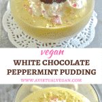 Creamy, sweet & indulgently rich White Chocolate Peppermint Pudding. Quick & easy to make but seriously impressive & easily made festive with the addition of some crushed candy canes!