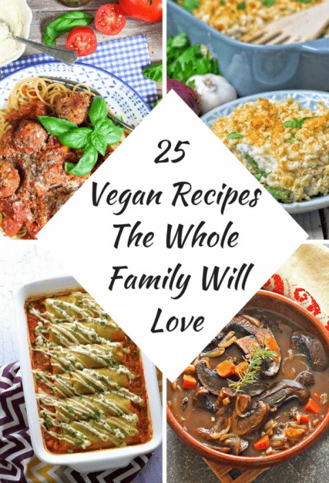 A collection of family friendly vegan recipes for midweek inspiration. There is something for everyone from pot roast to tacos to soup.