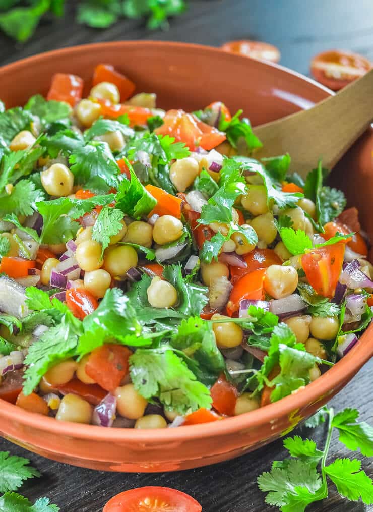 Tomato Chickpea Salad with Cilantro & Lime | A Virtual Vegan