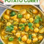 A really super simple Green Bean & Potato Curry that is budget friendly, only has 8 ingredients & needs no fancy-schmancy spices. 