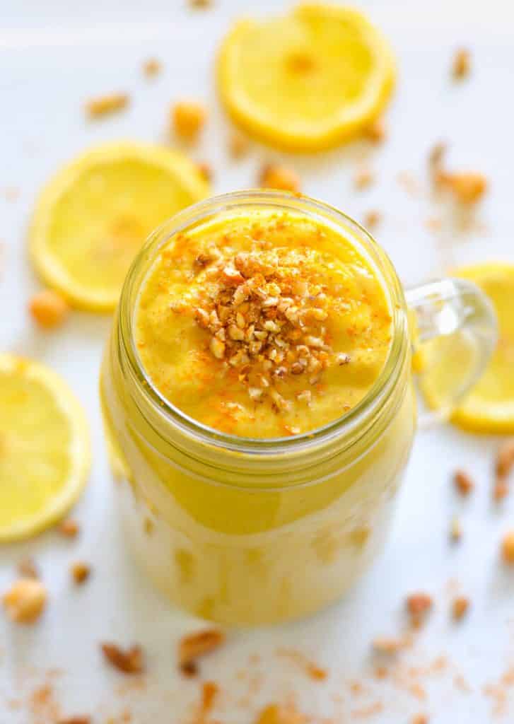 This banana-free, Luscious Lemon Cheesecake Smoothie is the most decadent smoothie I have ever tasted. It is like dessert in a glass & tastes just like lemon cheesecake in thick, amazingly delicious, liquid form. It also happens to be super healthy!