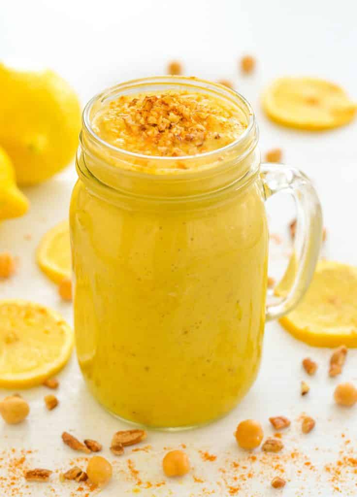 This banana-free, Luscious Lemon Cheesecake Smoothie is the most decadent smoothie I have ever tasted. It is like dessert in a glass & tastes just like lemon cheesecake in thick, amazingly delicious, liquid form. It also happens to be super healthy!