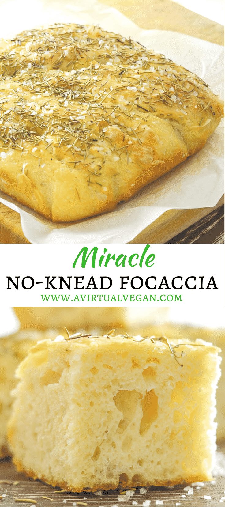 Wait! What? Focaccia you don't need to knead? Yes! This No Knead Focaccia with Rosemary & Sea Salt is virtually fool proof. As long as you are able to stir some ingredients together in a bowl & turn on the oven you can do it. And nothing, and I mean nothing, can beat the smell & taste of fresh bread straight from the oven! ♡
