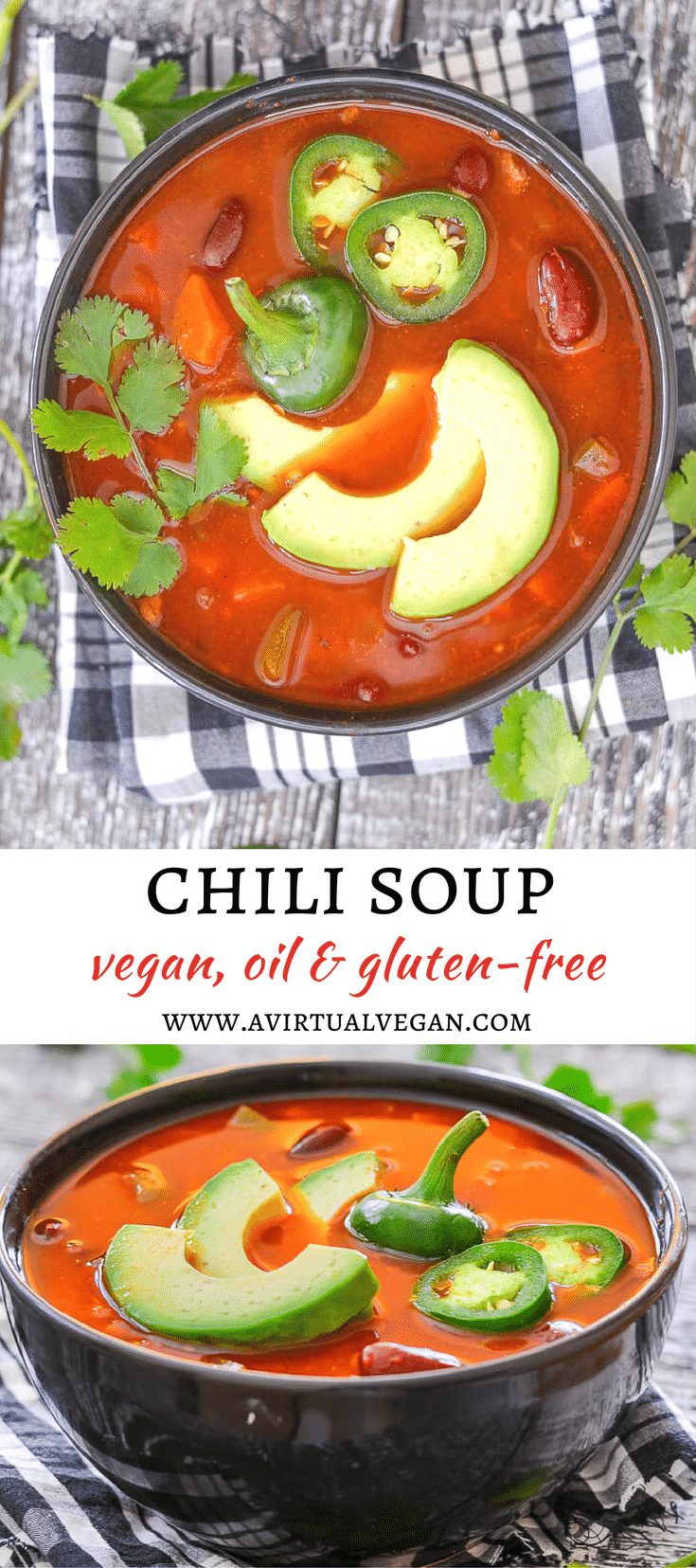 Super tasty Chili Soup that can be made quickly on the stove-top or more slowly in a slow cooker. Simple, comforting & delicious with only 8 ingredients!