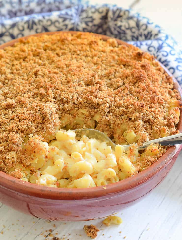 Baked Vegan Mac and Cheese - Nut Free - A Virtual Vegan