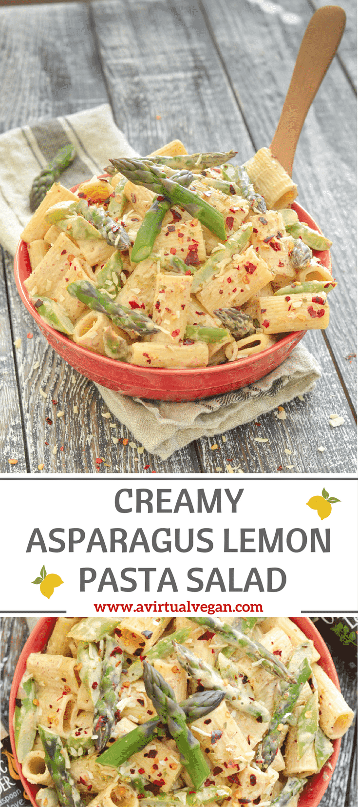 This Creamy Asparagus Lemon Pasta Salad is fresh & delicious, super easy to make, and perfect for quick mid week meals, make ahead lunches and gatherings!