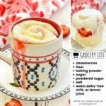 strawberry sweet roll in a mug