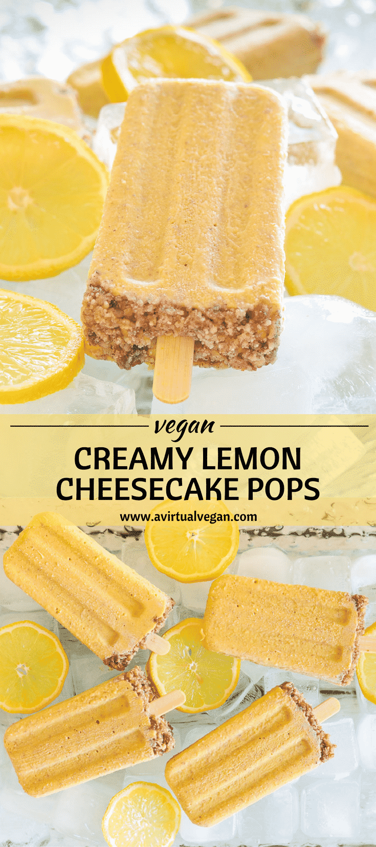 These Creamy Lemon Cheesecake Pops are quick & easy to prepare & full of zingy lemony cheesecake flavour. They are packed with healthy ingredients & perfect for some cool refreshment this summer!