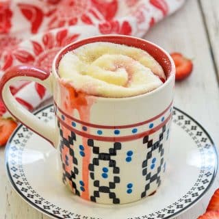 Strawberry Sweet Roll Vegan Mug Cake