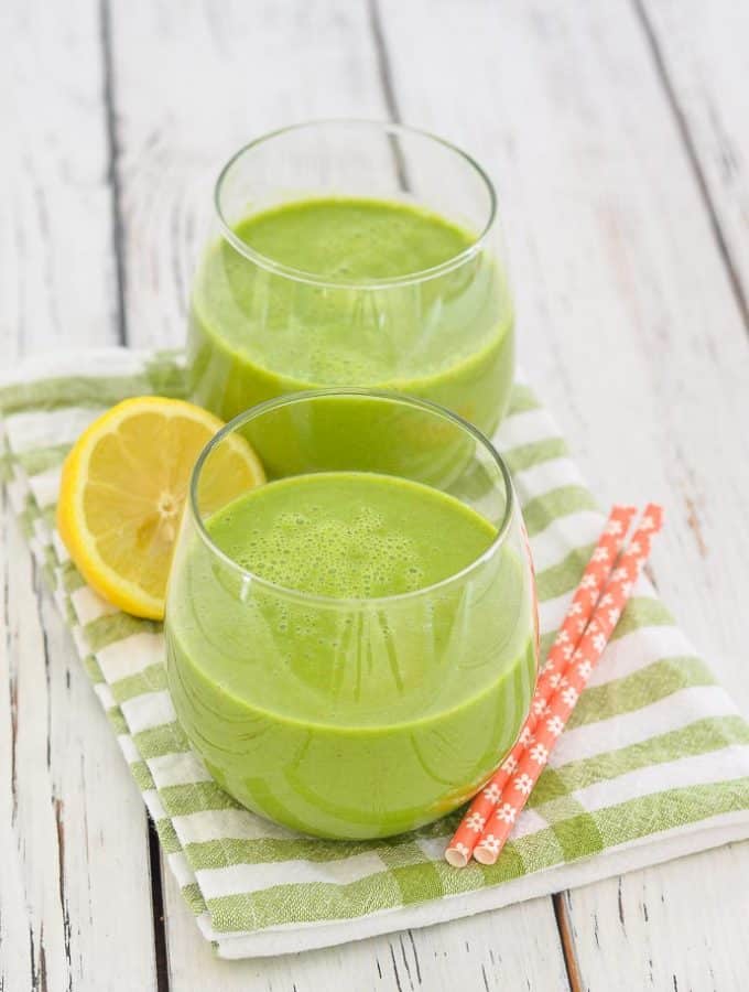 This Kale Apple Smoothie is quick & easy to make, full of good for you ingredients & will help get your day off to a great start. And for you banana haters out there, it's banana free!