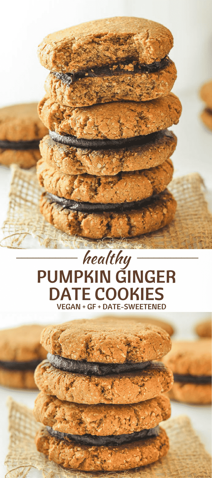 Perfectly tender & slightly chewy, these date-sweetened, super Healthy Pumpkin Ginger Date Cookies are perfect for snacking, refuelling or for when you want a healthier dessert.