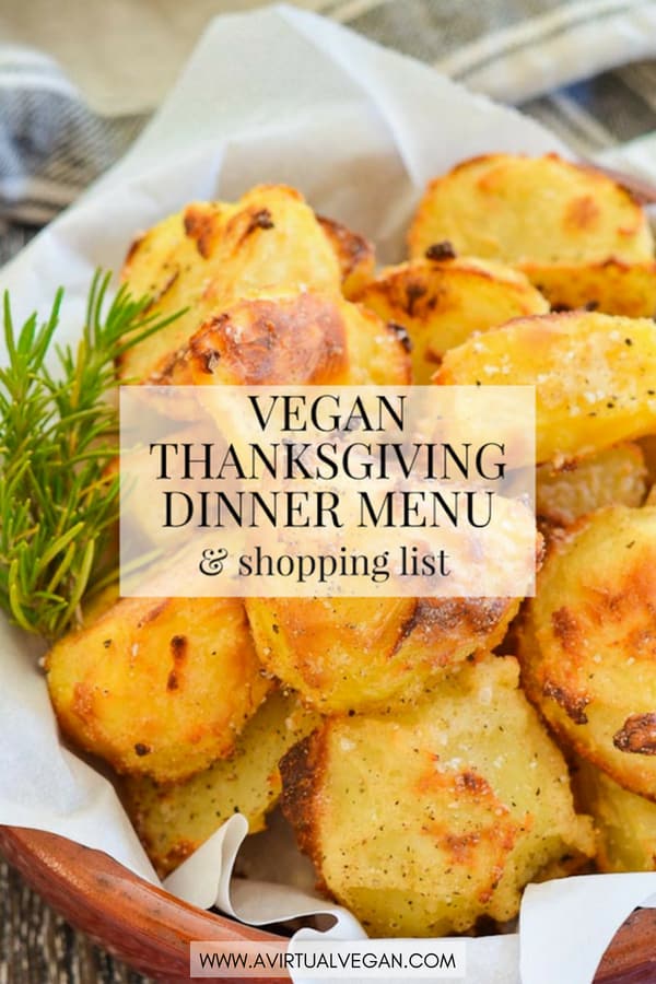 Use my Vegan Thanksgiving Dinner Menu (Meal Plan), Shopping List and Time-line for an easy, stress-free Thanksgiving. Just print it out, shop & follow it step by step. #vegan #thanksgiving #vegetarian #veganmealplan #mealplan